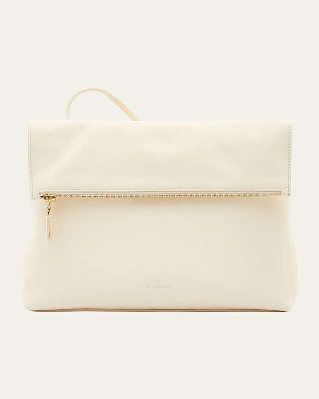Anna Fold-Over Flap Leather Crossbody Bag
